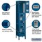 Salsbury Industries Wardrobe Locker, 15" W, 18" D, 78" H, (1) Wide, (3) Openings, Blue 83168BL-A